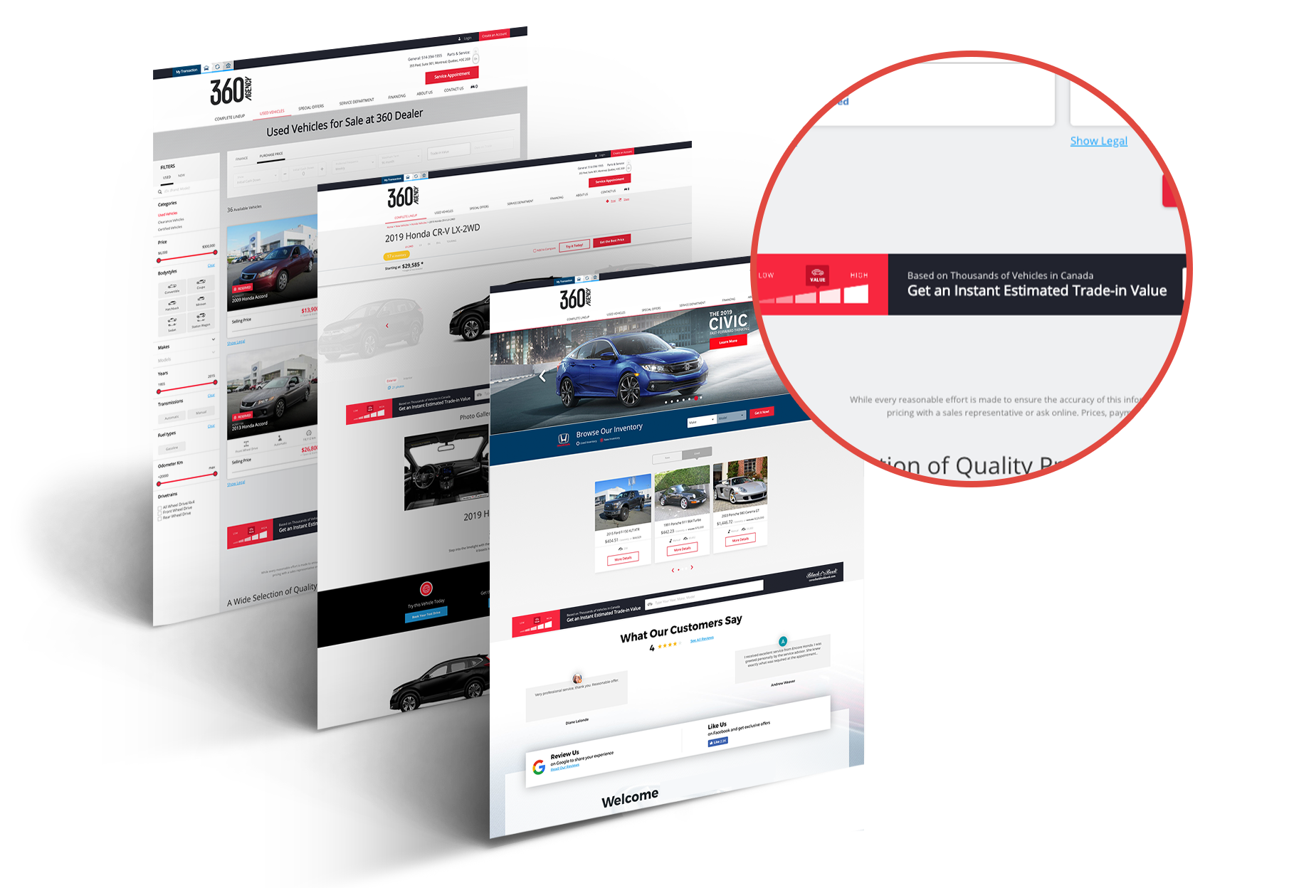 SHOWROOM 360 - Offer an instant estimate of trade-in value