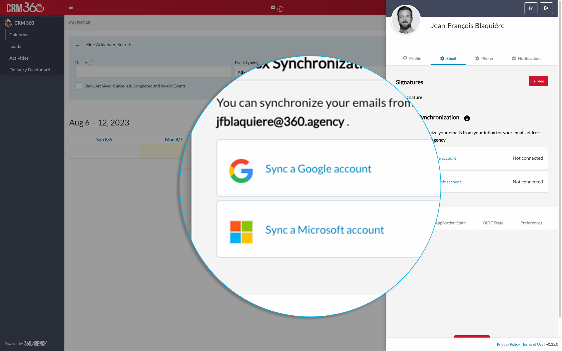 Instant mailbox Synchronization with oAuth